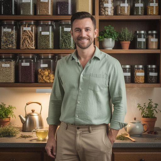 Šalica mirisnog biljnog čaja s cvjetovima lavande na drvenom stolu