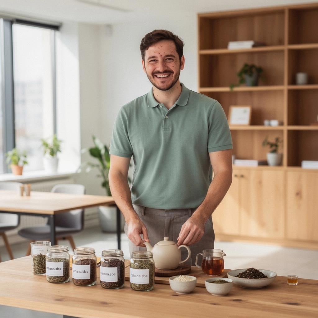 Mirisni čaj od kamilice na stolu s mirisnim svijećama u pozadini